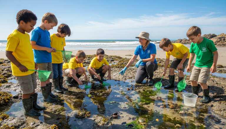découvrez une initiation ludique à la pêche à pied durable à pornic, spécialement conçue pour les enfants de 7 à 12 ans. une activité éducative et amusante pour sensibiliser les plus jeunes à la protection de la nature marine.