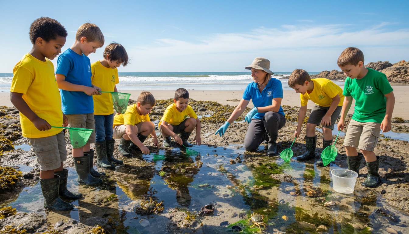 découvrez une initiation ludique à la pêche à pied durable à pornic, spécialement conçue pour les enfants de 7 à 12 ans. une activité éducative et amusante pour sensibiliser les plus jeunes à la protection de la nature marine.
