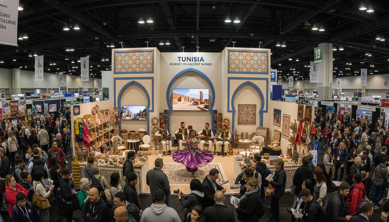 découvrez l'affluence record au pavillon tunisien lors du salon ottawa travel & vacation show 2026, mettant en lumière les richesses touristiques de la tunisie et ses offres attractives.