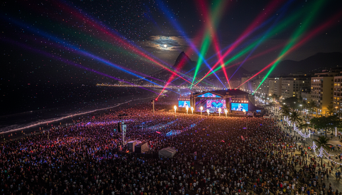 shakira fait vibrer rio de janeiro lors d'un mégaconcert historique qui réunit 2 millions de fans pour une soirée inoubliable.