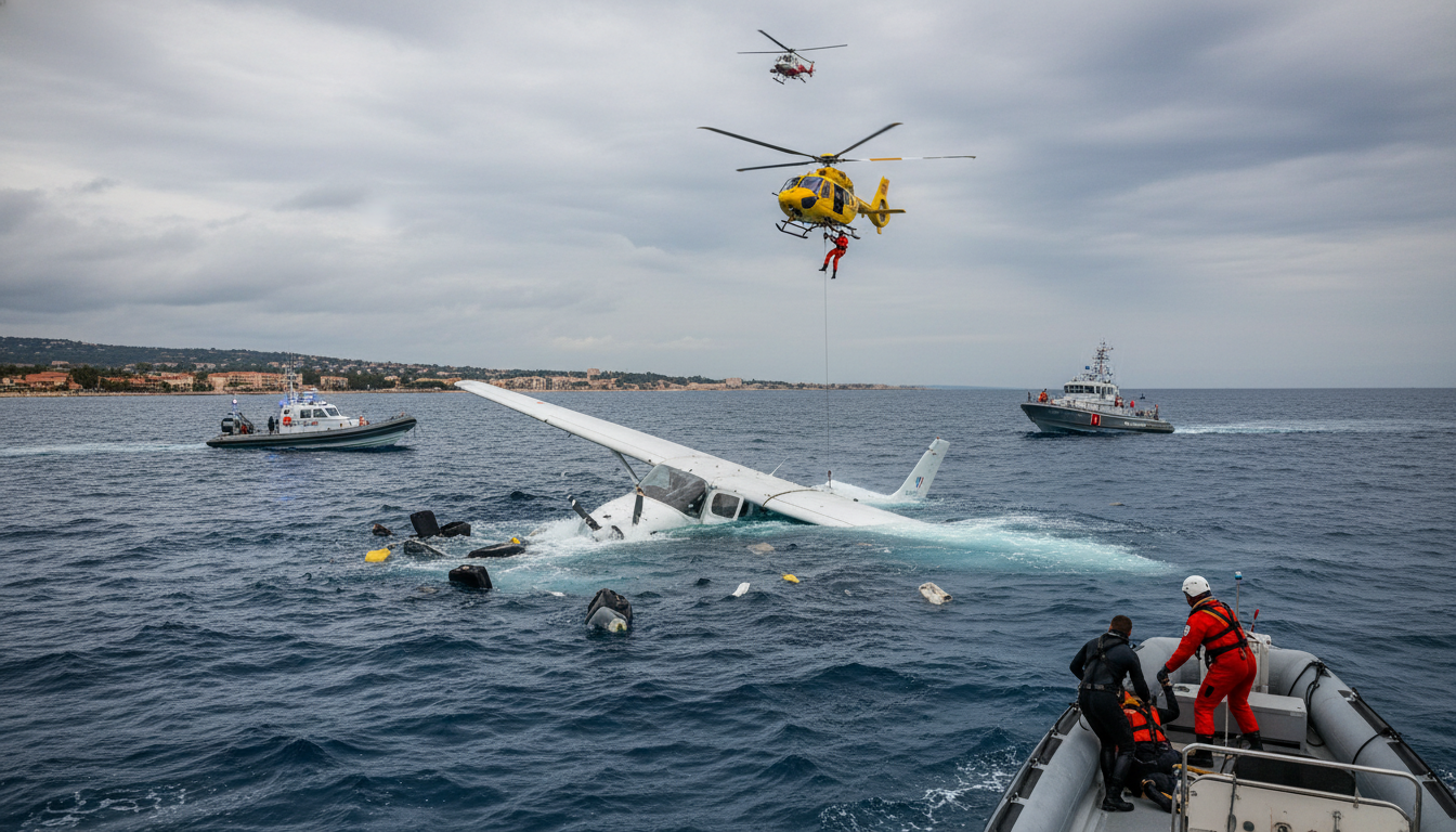 un avion de tourisme s'est écrasé en mer près de sainte-maxime. un corps a été retrouvé sur les lieux de l'accident, les recherches sont en cours.