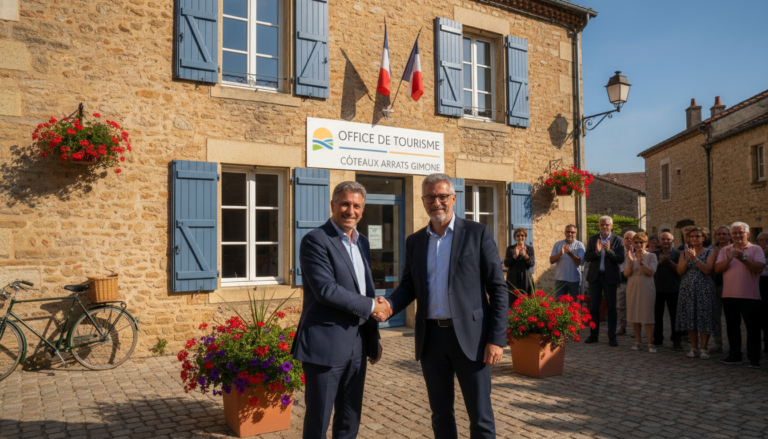 jean-louis maggiorani nommé président de l’office de tourisme des coteaux arrats gimone à simorre, pour dynamiser et promouvoir le tourisme local.