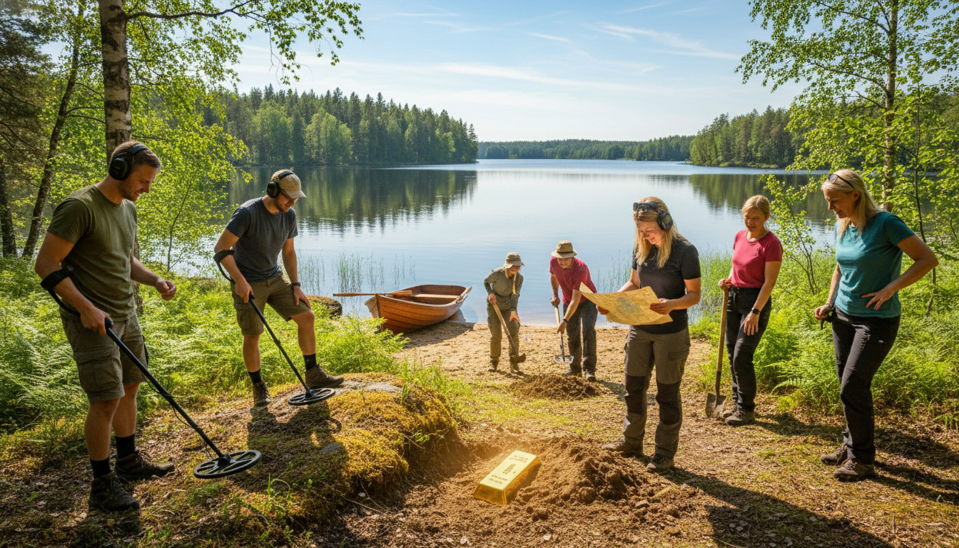 participez à une chasse au trésor estivale exceptionnelle en finlande et tentez de trouver un lingot d'or d'une valeur de 20 000 euros. aventure, mystère et récompense vous attendent !
