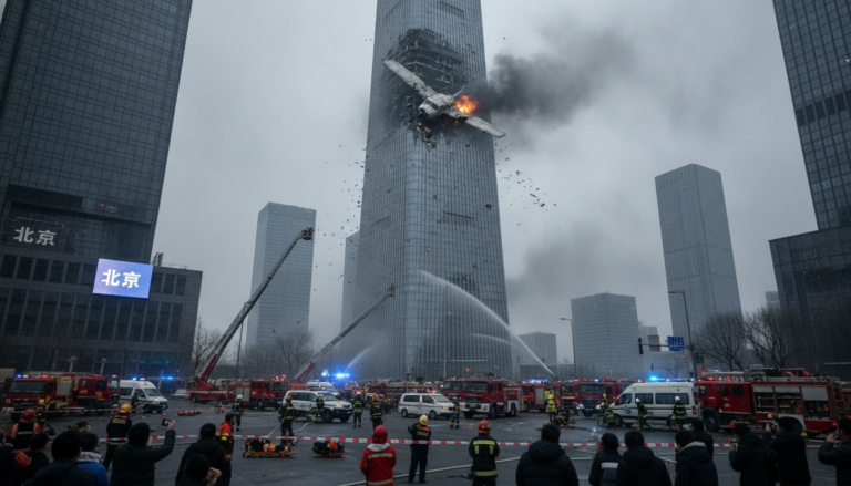vidéo. à pékin, un petit avion a percuté le plus haut gratte-ciel de la ville. les autorités ont lancé une enquête pour comprendre les circonstances de cet incident spectaculaire.