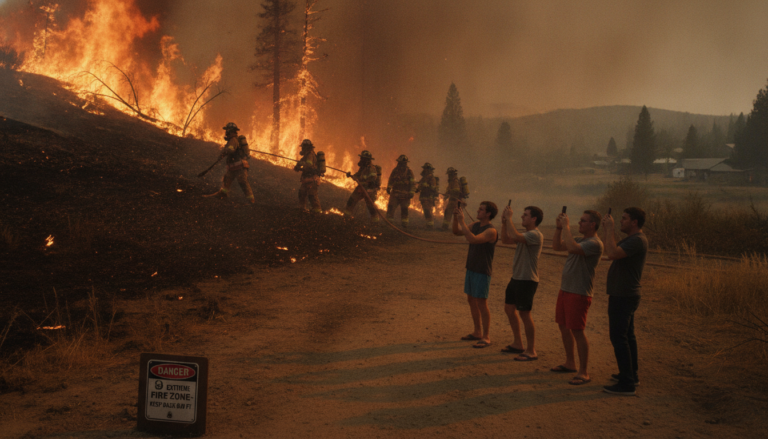 découvrez comment le phénomène du « tourisme de crise » épuise les pompiers, confrontés à des visiteurs en short et claquettes près des incendies, mettant en lumière les défis croissants pour les secours.