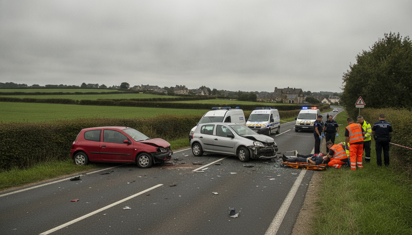 accident de la route près de coutances impliquant trois véhicules, faisant deux blessés. suivez les dernières informations sur cet incident.