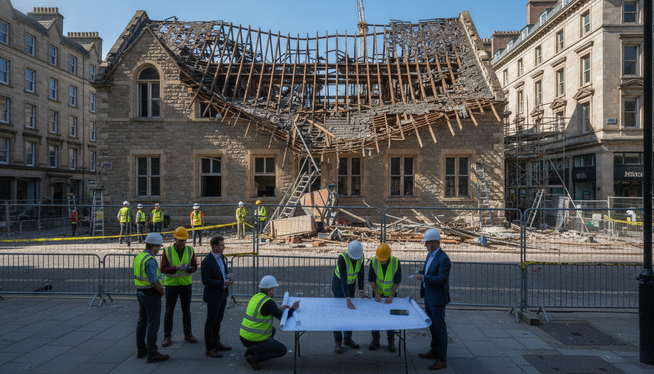 le toit de l'office de tourisme détruit, une étude est lancée pour planifier sa reconstruction et assurer un nouvel espace accueillant pour les visiteurs.